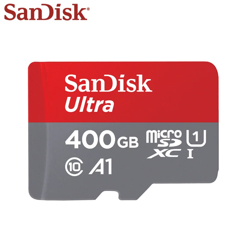 Двойной Флеш-накопитель SanDisk 400GB карта Micro SD карта 200 ГБ 256 Гб карта памяти 128 ГБ TF Card 64 Гб SDHC карта 32 Гб оперативной памяти, 16 Гб встроенной памяти, UI до 100 МБ/с. C10 A1 реальные Ёмкость