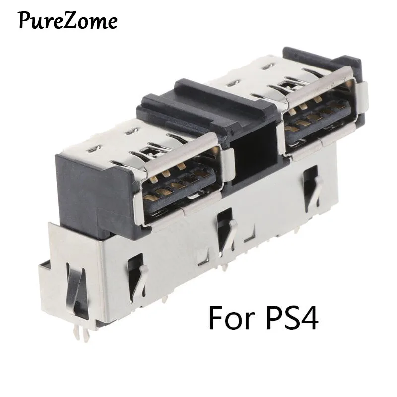 

1PC Metal Replacement Double USB Connector Port Dual USB Socket for Sony PS4 PlayStation4 Accessories