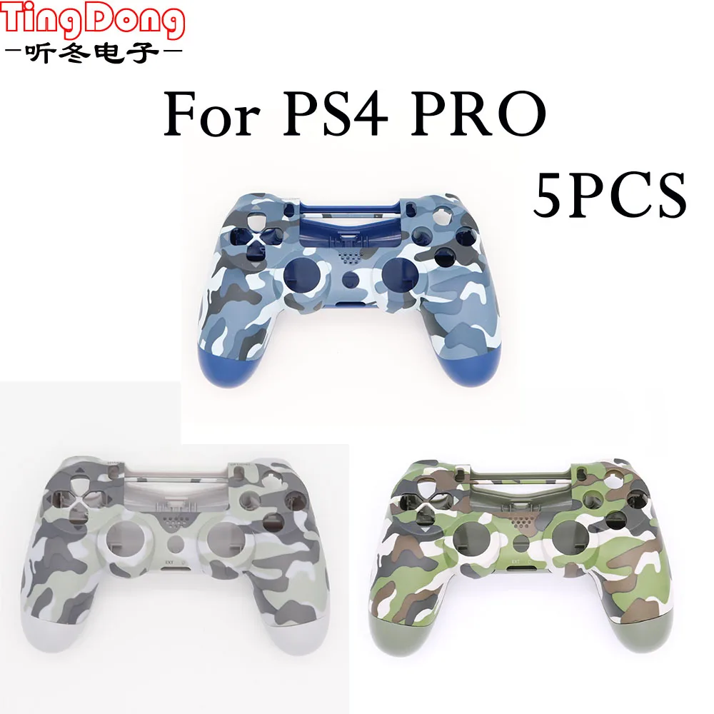PS4 Pro Blue Camo Передняя Задняя мягкая сенсорная Лицевая панель Корпус Оболочка Чехол для sony PS4 Pro JDS040 JDM040 v2 Gen 2th контроллер