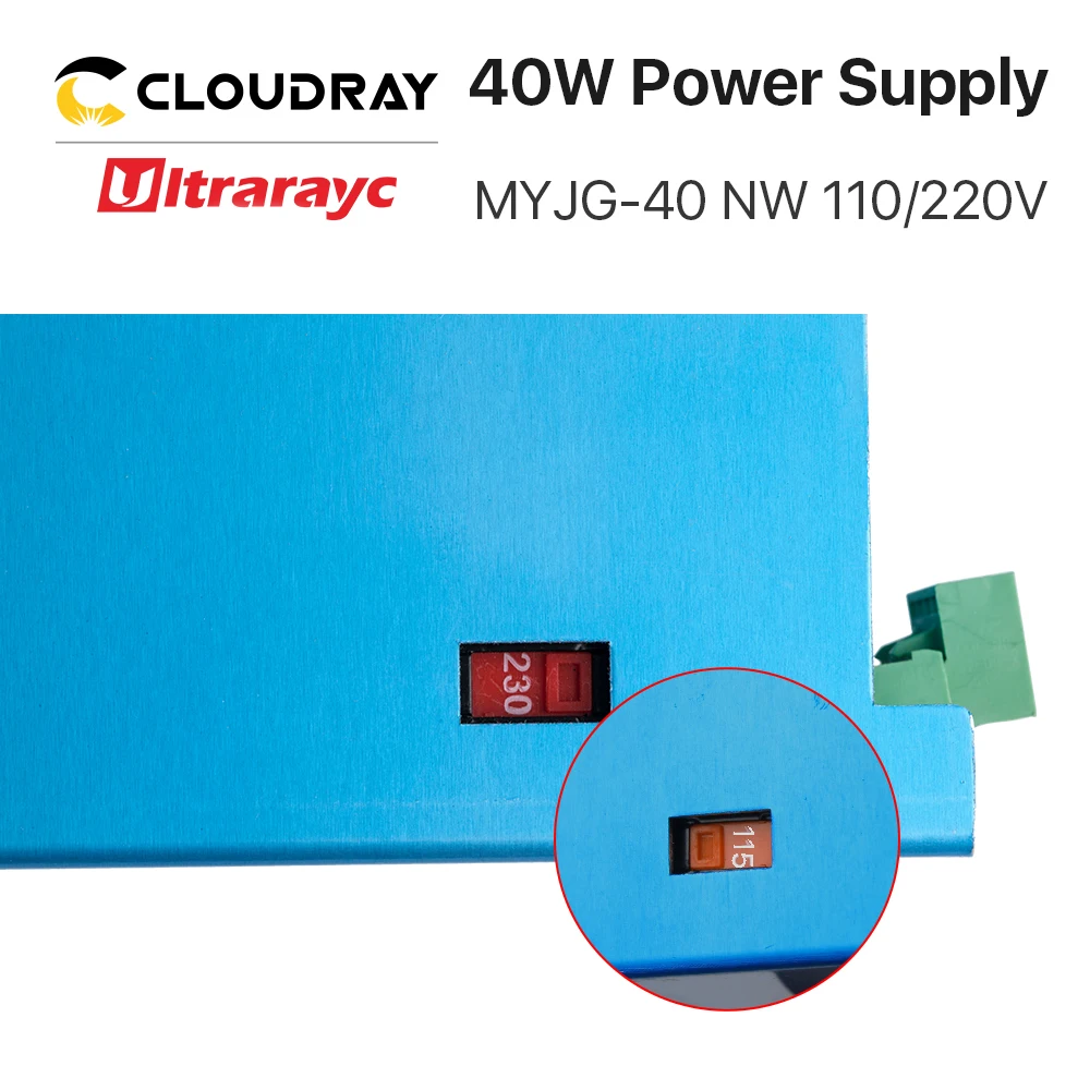 Ultrarayc 40 Вт СО2 лазерный источник питания MYJG-40 110 В 220 В для СО2 лазерной гравировки резки 35-50 Вт