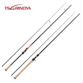 

TSURINOYA Fishing Rod SWORDSMAN MH Power 2.65M Solid Carbon Spinning Baitcasting Rod 2 Sections Full Fuji Accessories Bass Rod