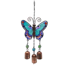 Колокольчики из чугуна искусство креативная бабочка красочное стеклянное подвесное украшение