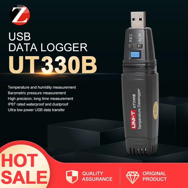 

Mini USB storage meter UNI-T Humidity Data Recording Logger Meter UT330B IP67 Grade waterproof standard UT330B