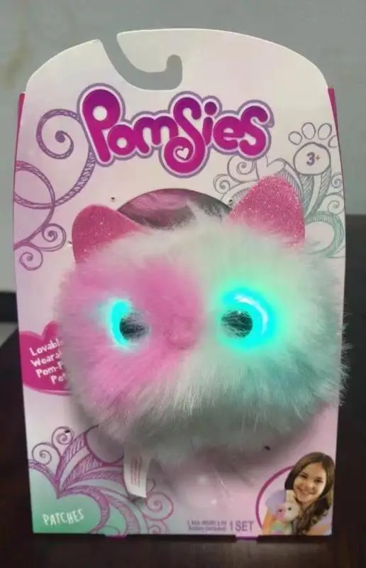 Pom Pom Cat With Light and Comb Adorable Pet Toy Girl Birthday Gift Children Toy Play Set