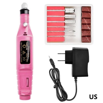 

1 Set Portable Electric Nail Drill Machine Manicure Set Pedicure Nail Gel Remover File Professional Strong Nail Polishing Tools