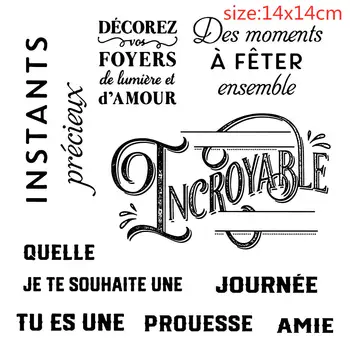 

French statements pattern Stamp And metal die Scrapbooking Alphabet Stamp Embossing Craft making Silicone Transparent Stamps
