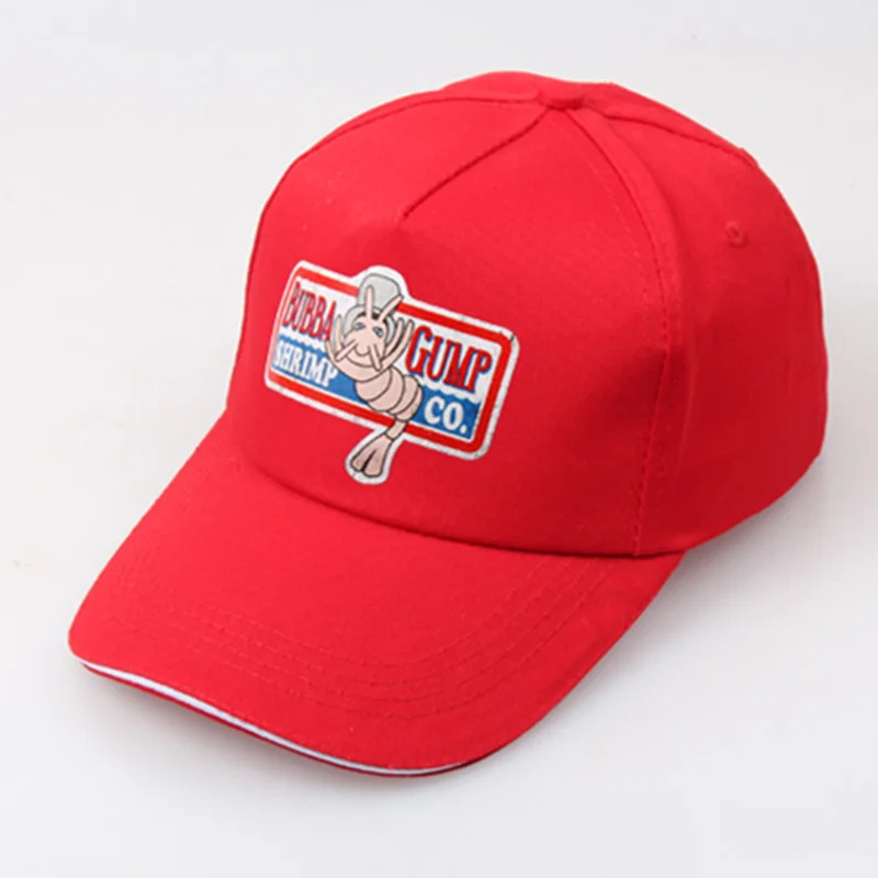 1994 BUBBA GUMP, бейсбольная кепка с принтом креветки, унисекс, спортивная летняя кепка, красная летняя кепка, костюм Форреста Gump, модные шапки - Цвет: Красный