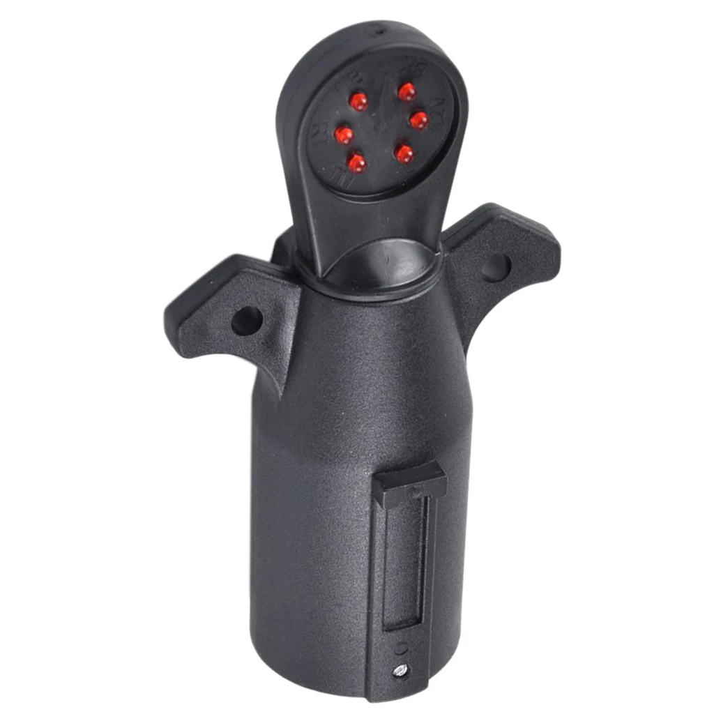 Trailer Tow Electrical Wire Connector 7-Way Plug Socket Tester Black