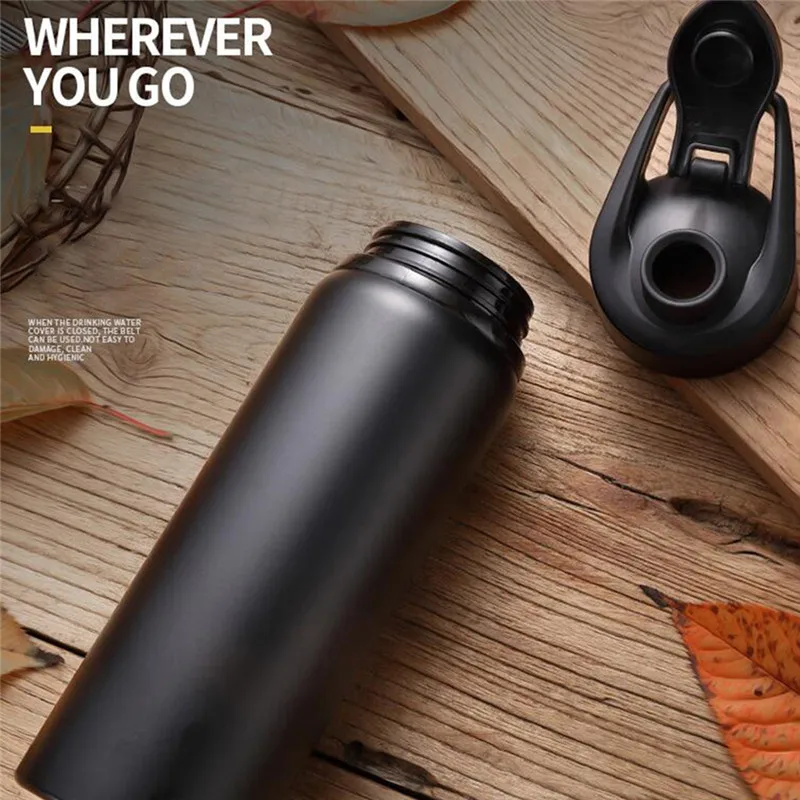 Stainless steel travel bottle sports water cup straight drink bicycle kettle outdoor sports pot #3S10 (8)