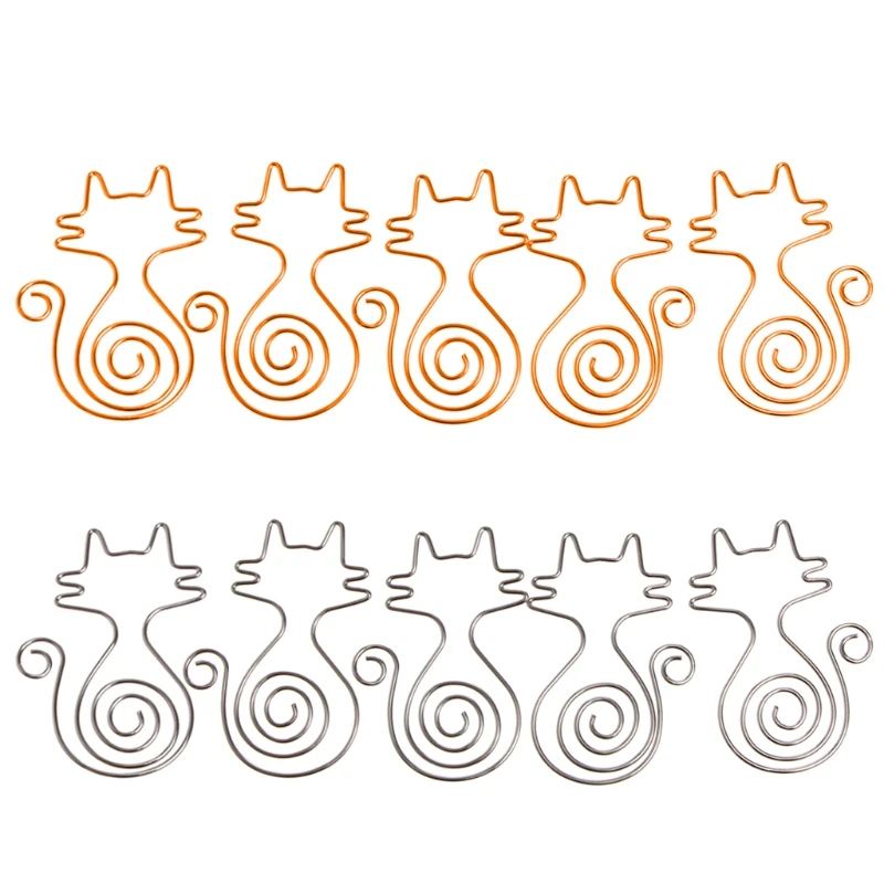 

Cute Cat Metal Paper Clips Pin Book Bookmark Memo Clip Office School Stationery