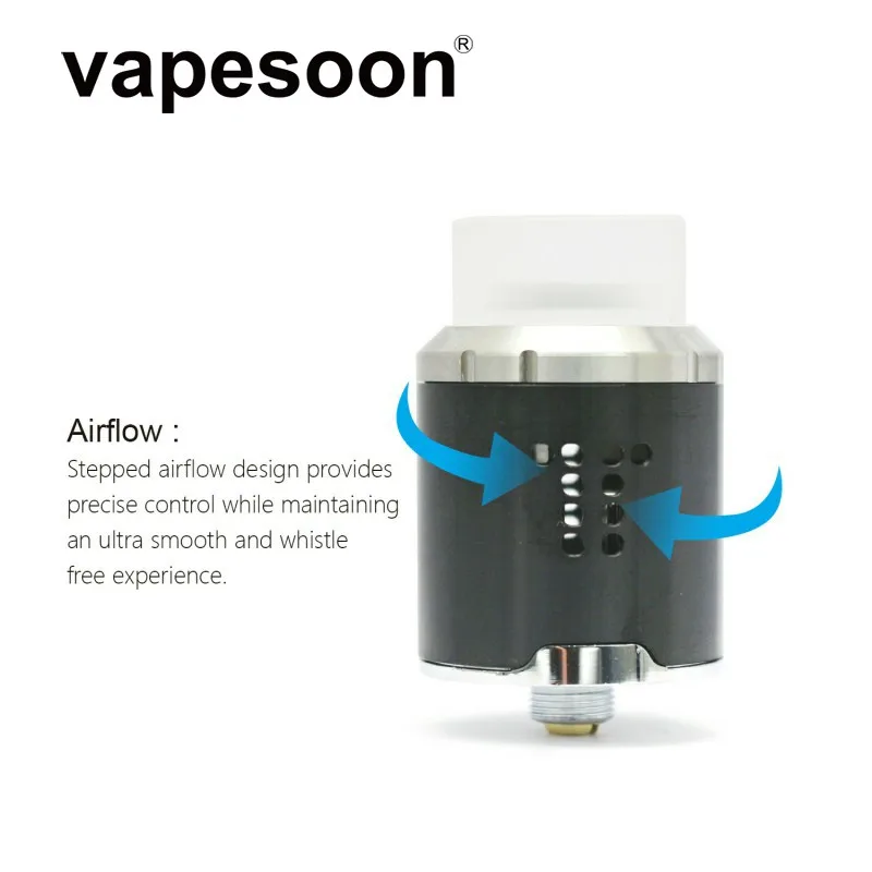 Vapesoon Drop RDA BF squonk 510 pin 24 мм бак для электронной сигареты большой пост-отверстия ступенчатый воздушный поток дизайн подходит 510 коробка мод