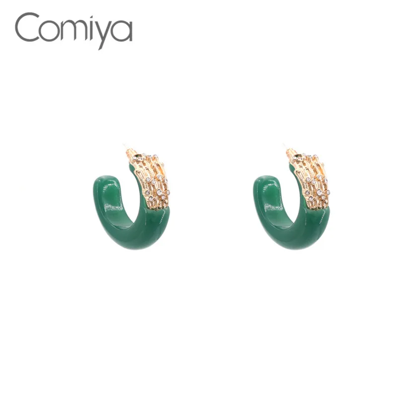 Comiya, винтажные серьги для женщин, узор, кисточка, декорация, цинковый сплав, индивидуальные круглые серьги-гвоздики из полимерной смолы, AliExpress