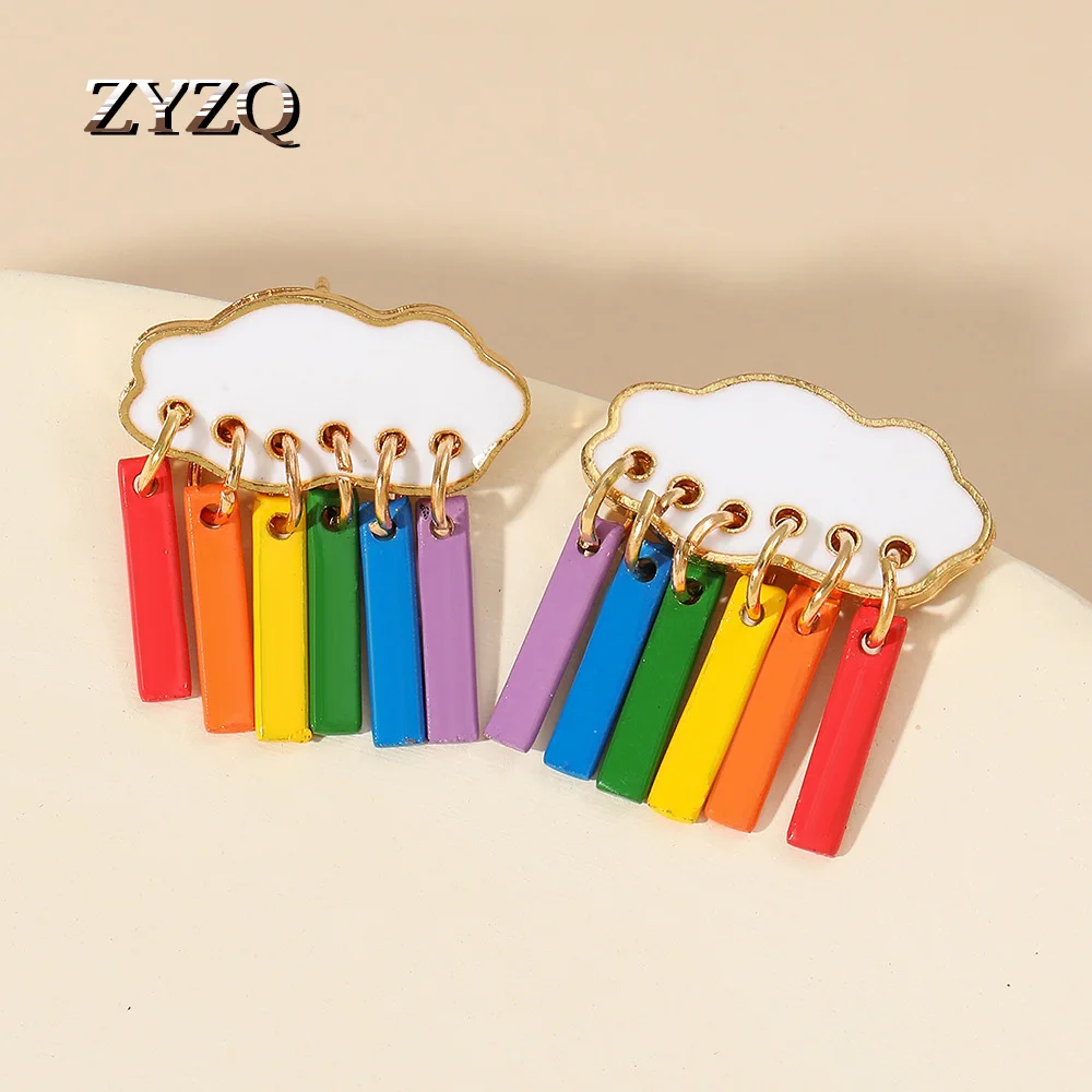 ZYZQ корейские милые серьги в форме облака капли дождя для женщин Изысканные