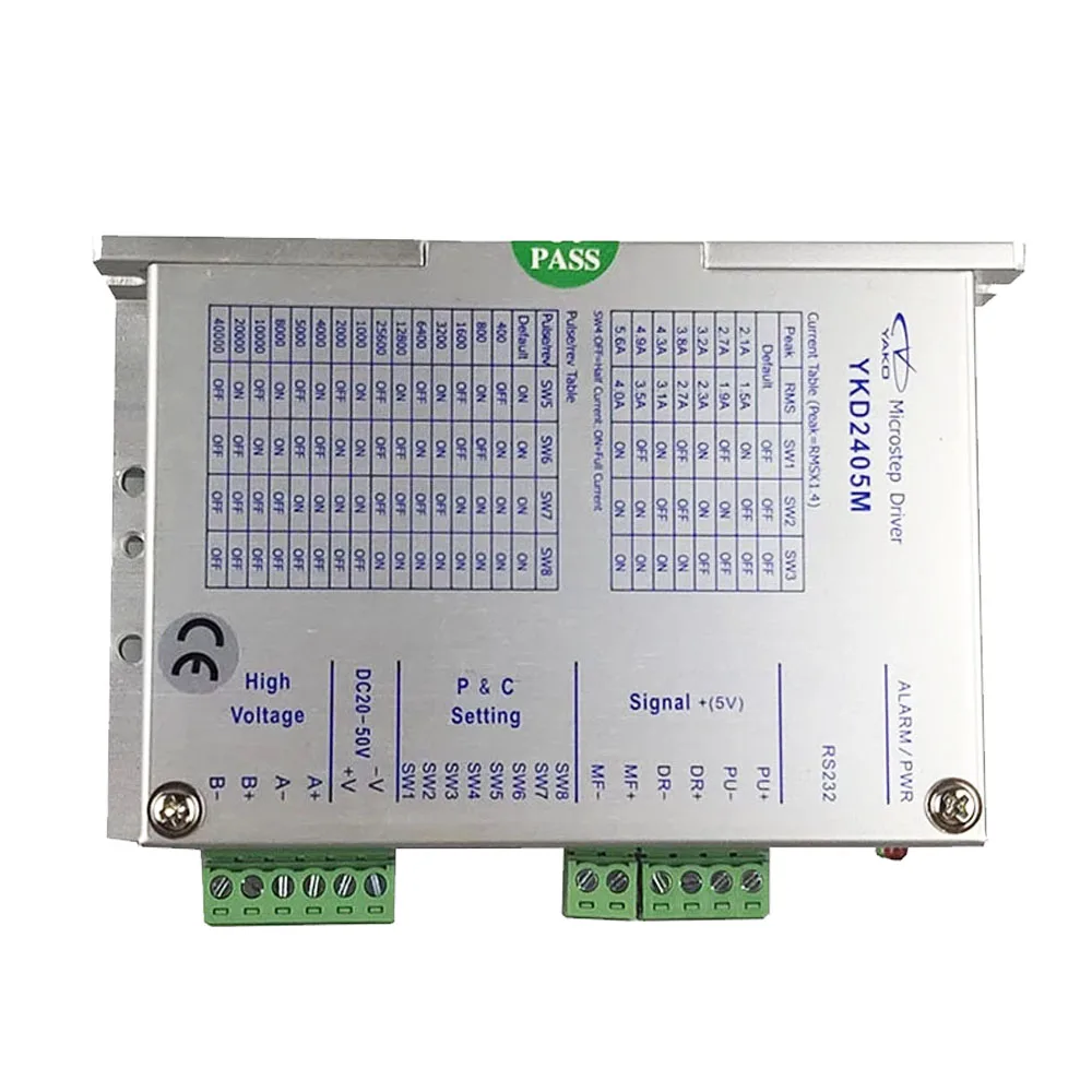 오리진 YAKO-32 비트 DSP 디지털 스테퍼 드라이버 YKD2405M 2 상 스텝 드라이브, 42-86mm 플랜지 스테퍼 모터용 4.0A 드라이버