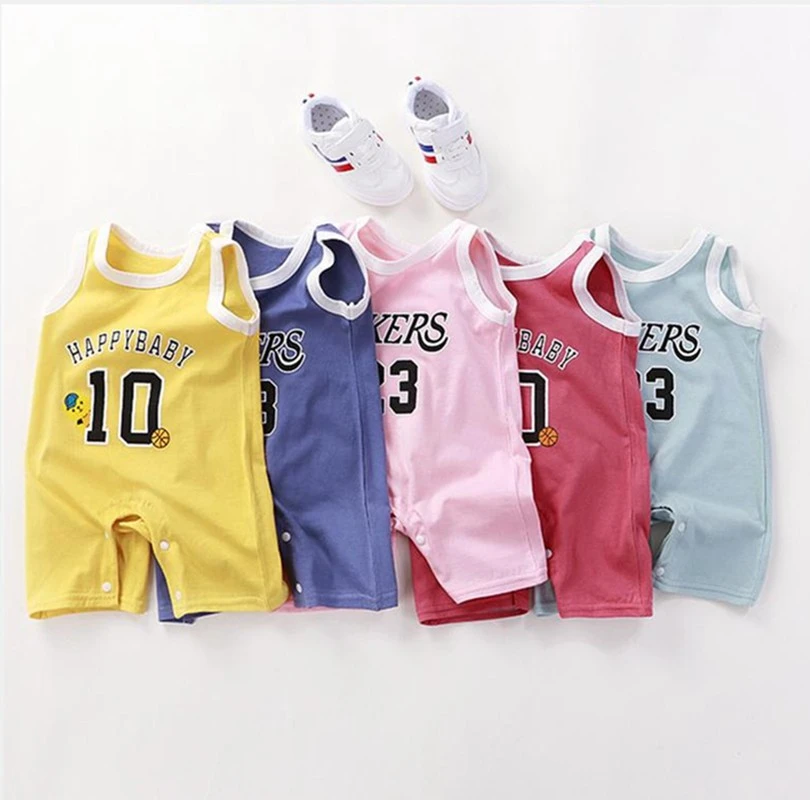 Baby Bodysuits are cool New Born Baby Basketball Sports Romper Toddler Costume Summer One-piece Baby Girl Sleeveless Climb Clothes 0-24m Baby Bodysuits for boy