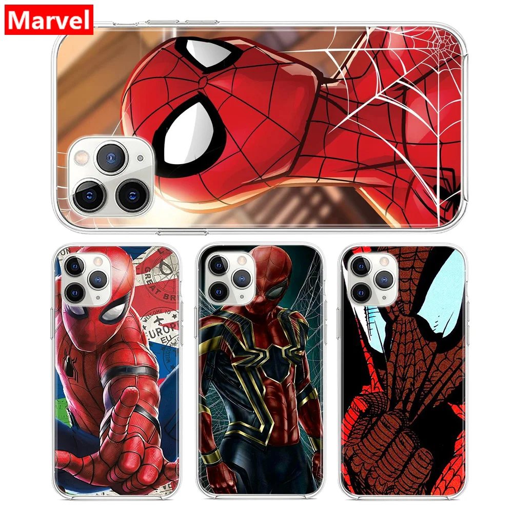 Мстители Marvel супергерой Человек-паук для Apple iPhone 12 Mini 11 XS Pro Max XR X 8 7 6 6S Plus 5 5S SE 2020