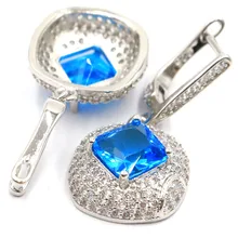 Большой тяжелый 16,8 г драгоценный камень 20x15 мм падение розовый Morganites CZ вечерние партия серебряные серьги 50x26