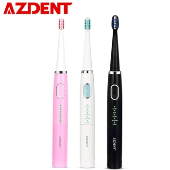 

AZDENT Hot 5 Modes Sonic Electric Toothbrush for Adults +3 Replacement Head Battery Waterproof Tooth Brush Timer Dropshipping