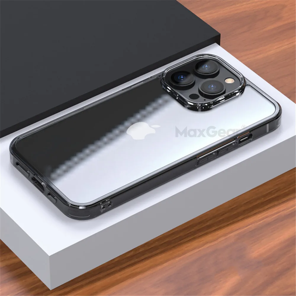 Luxury HD Tempered Glass Clear Case with Transparent Soft Frame and Hard Back Cover