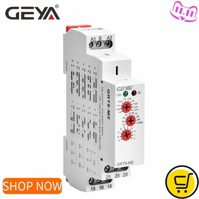 Регулируемое Многофункциональное реле времени GEYA GRT8-M с 10 функциями на выбор для