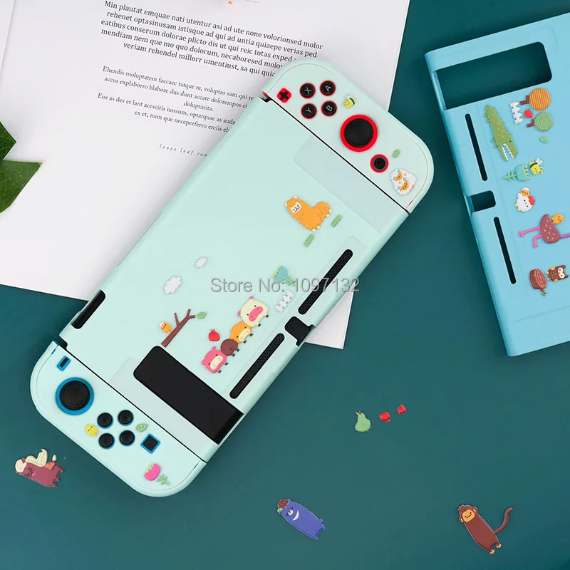 Милые 3D наклейки с животными для Nintendo Switch Shell switch Lite консоль джойстика