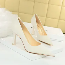 

Sexy Women's Pumps Leather Super High Heels Shoes For Woman Pointed Toe Rivets Party Wedding Shoes Slip On Versace Shoes Spring