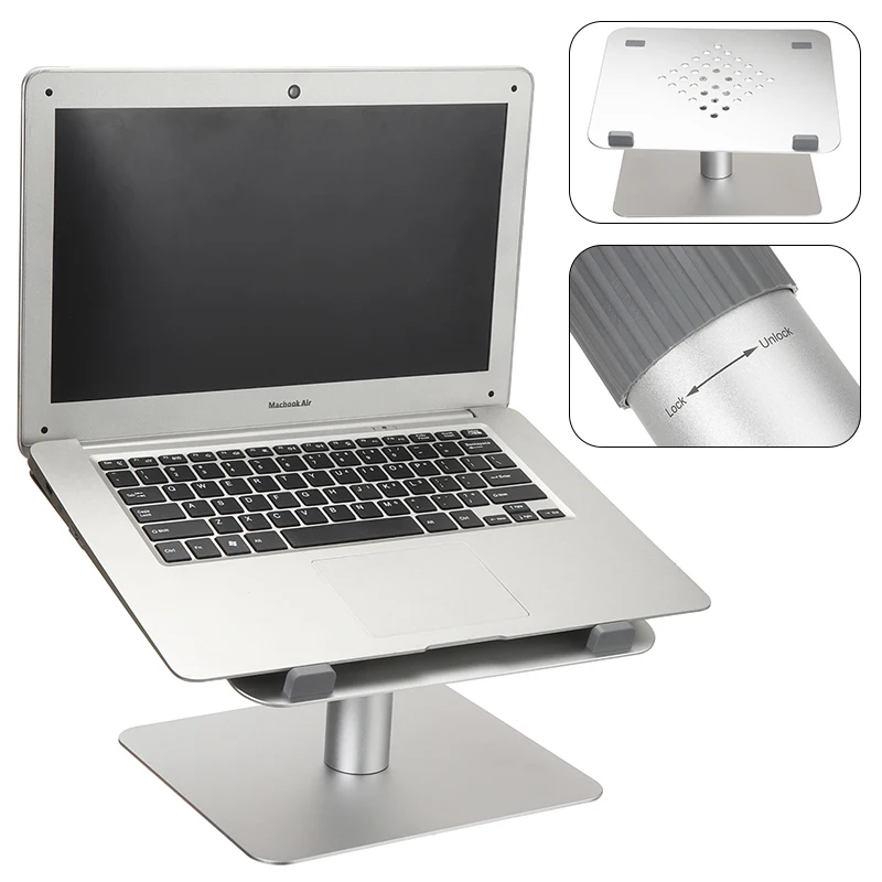 Liga de Alumínio Suporte para 11-17 Durável Notebook Computador Suporte Portátil Ajustável Desktop Polegada Laptops - Imagem 2