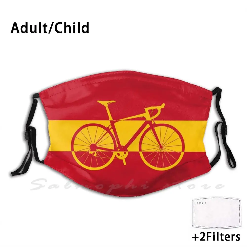 Maschera Bandiera Bicicletta Spagna Espanya Spania Spagnolo Madrid Siviglia Bandiera Ciclista Amante Bici Professionale Bicicletta Ghiaia Bici