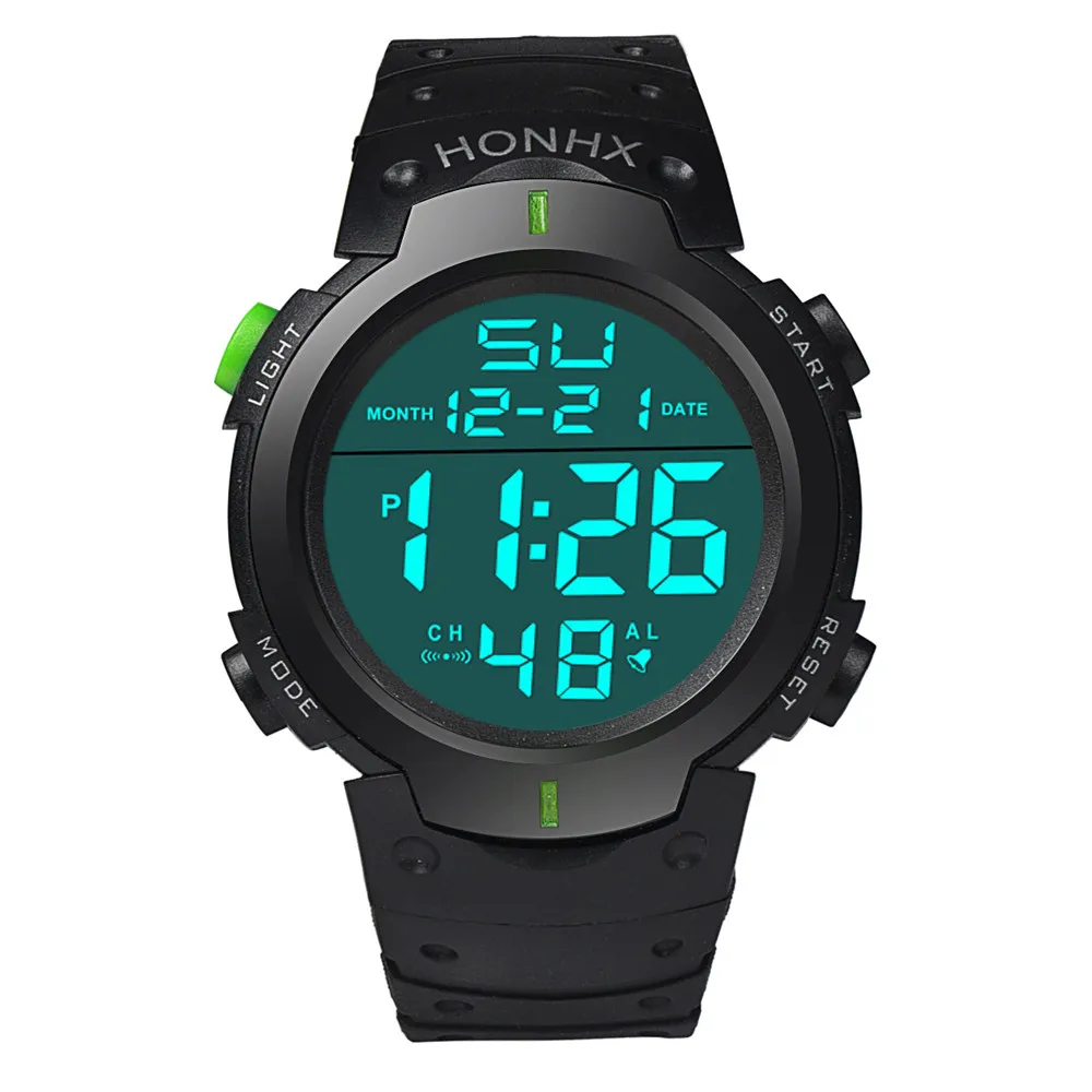Fashion Waterproof Men's Boy LED Digital Stopwatch Date Rubber Sport Wrist Watch Multifunctional Gift Wristwatch Montre Homme 