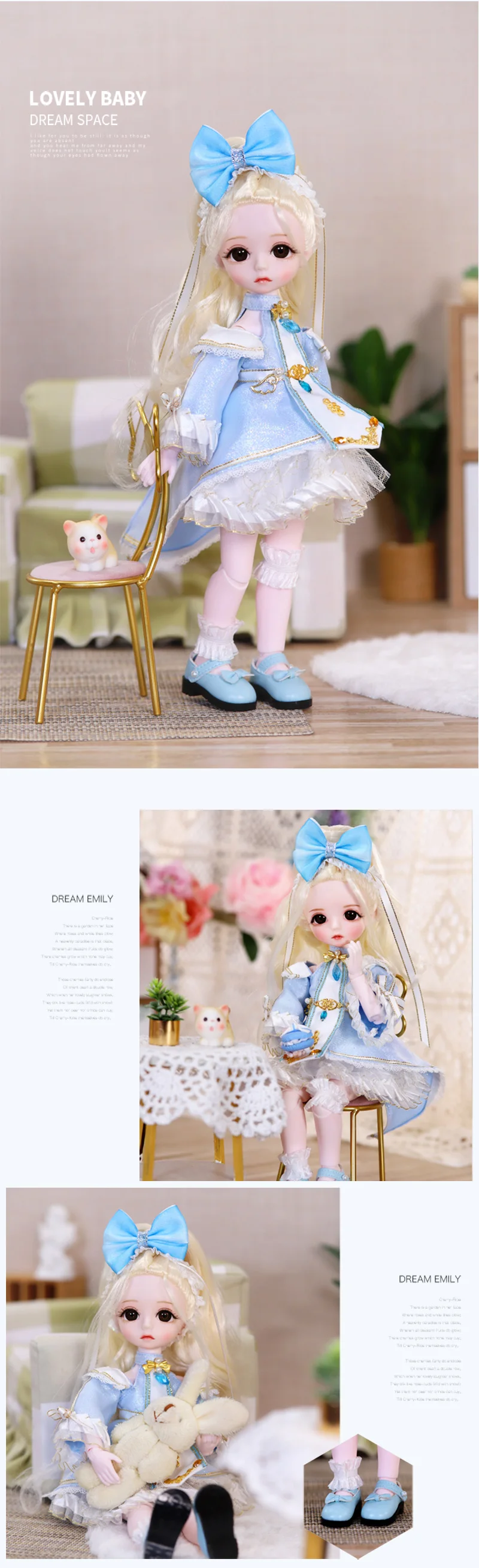 DBS DREAM FAIRY Doll 1/6 BJD Name by Magic Angel Mechanical Joint Body With Makeup Including Scalp Eyes Clothes Girls SD