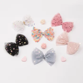 

Modish Girls 20pcs/lot Gauze Colorful Dot Big Size Bows Hair Clips Kids Headwear Lovely Party New Bowknot Hairpin Girl Barrettes