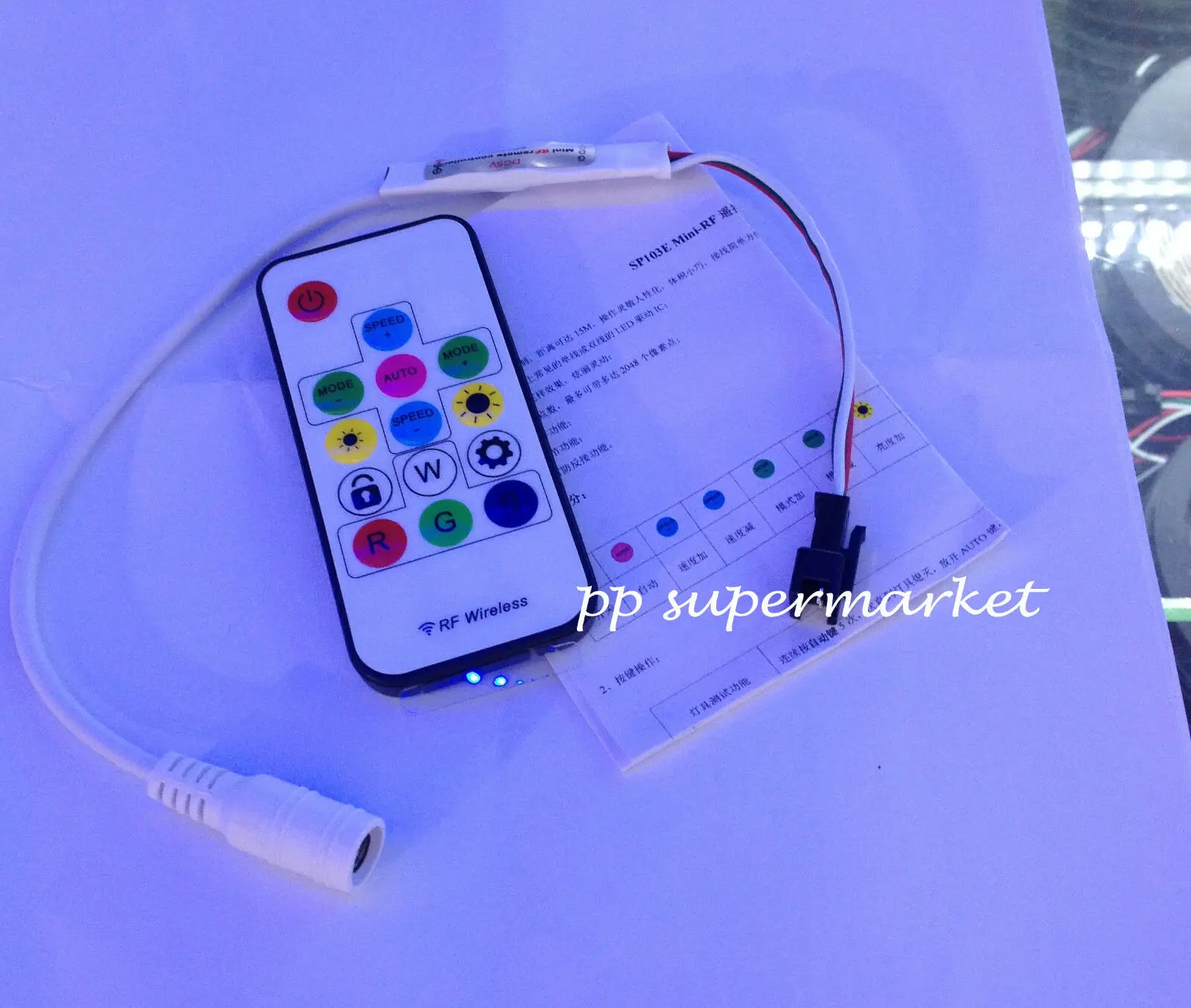 DC5V/12 V SP103E 14Key RF Беспроводной дистанционный ЖК RGB контроллер для WS2801 WS2812B WS2811 полосы мини цифровая лента 2048 пикселей светодиодная