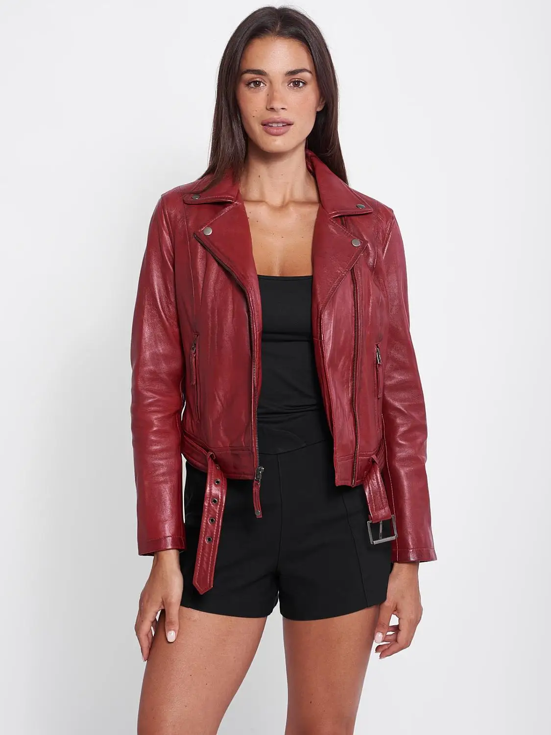 VAINAS European Brand Women Genuine leather jacket for women Real leather jacket Motorcycle jackets Biker jackets Nelly