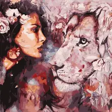 DIY обрамленная девочка Лев Обнаженная балетная масляная краска по номерам для взрослых красочная краска настенная художественная картина для гостиной домашний декор