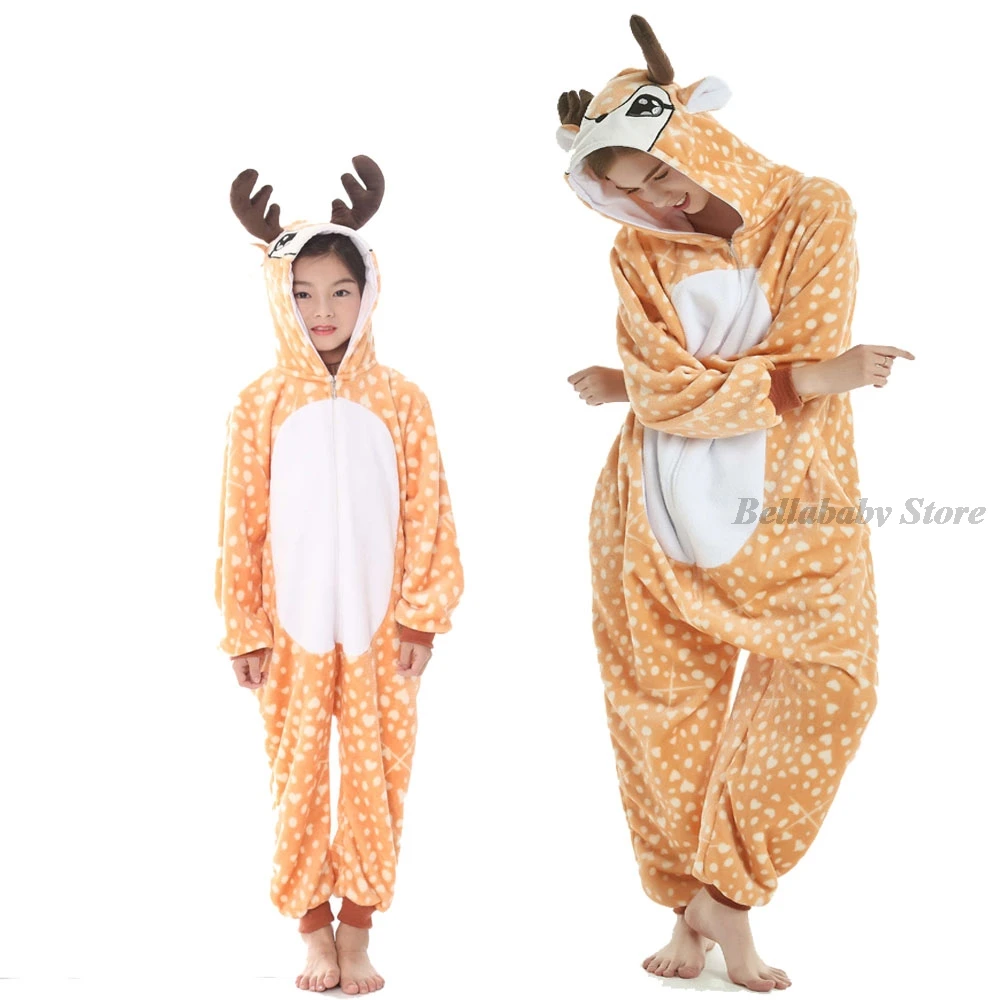 Unicorn Pajamas Kigurumi Adult Anime Onesie Zebra Dalmatian Dog Costume Pink Purple Stripe Kids Pajamas for Boys Girls Sleepwear