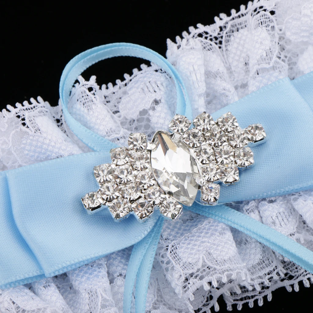 Women Girls Ribbon Crystal Garter Applique Garter Sexy Garters Bridal Thigh Ring Bridal Lace Leg Ring LoopParty Fancy Dress