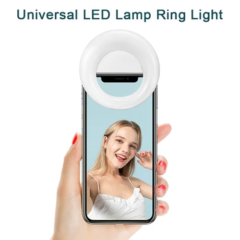 

Universal LED Lamp Ring Light Clip Selfie Fill Enhancing USB Charge for iPhone 11 pro xr x xs max 6 7 8 plus for Samsung Huawei