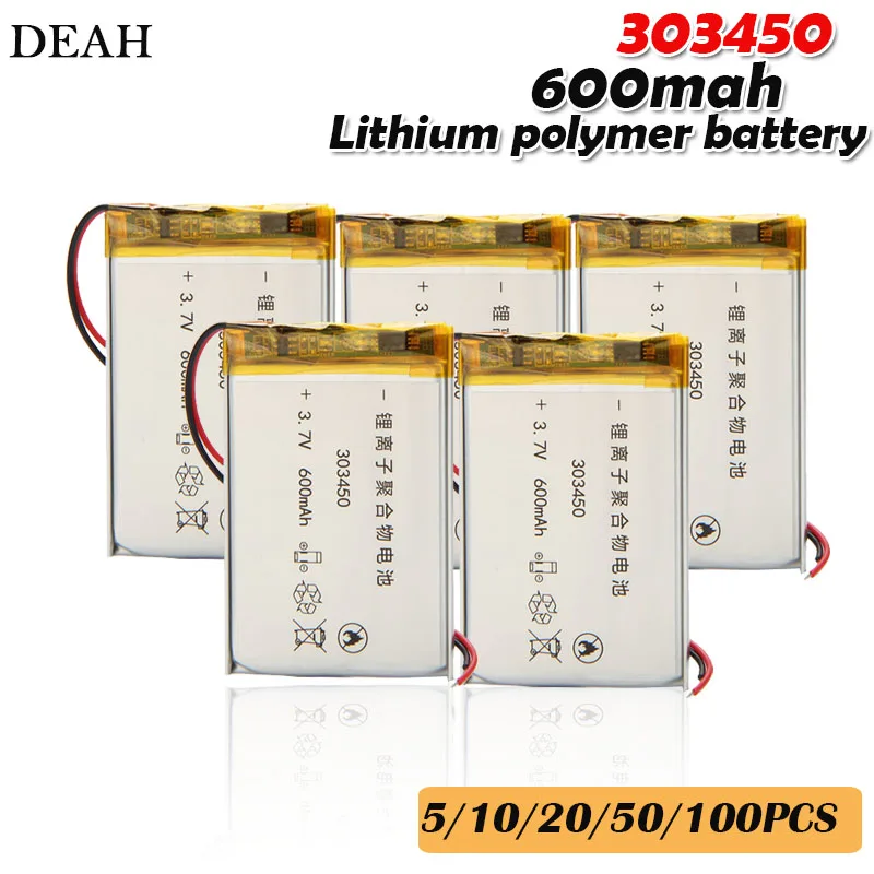3 7 в 600 мАч 303450 303550 литий-полимерный аккумулятор для DVD GPS MP3 MP4 Электронная книга