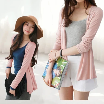 

Summer Sunscreen Cardigan Women'S Sweater Modal Shawl Long-Sleeved Air Conditioning Shirt Jacket Thin Fashion Casual Wear