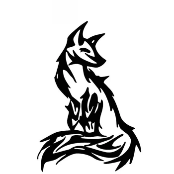 

Car Stickers Fashion Fox Animal Decals High Quality PVC Car Decoration Accessories Stickers Waterproof Black/white,17cm*12cm