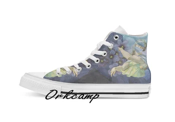 

Violet Custom Casual High Top lace-up Canvas shoes sneakers Drop shipping