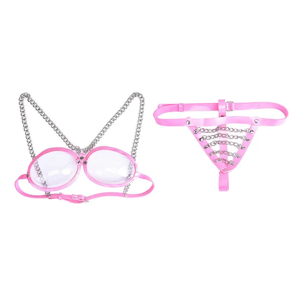 Lingerie Men's Bikini Bra Bras  Transparent Rivet Punk Style Tops Underwear Cosplay Sissy Fancy Dress