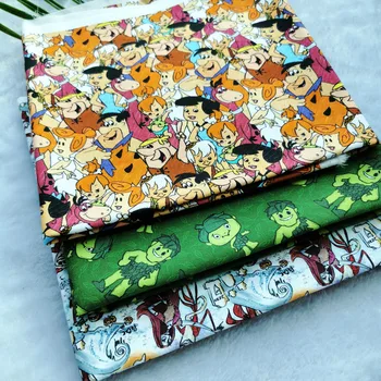 

cartoon boy girl print 100% cotton fabric tissus au metre patchwork DIY sewing material baby handmade doll cloth garment dress