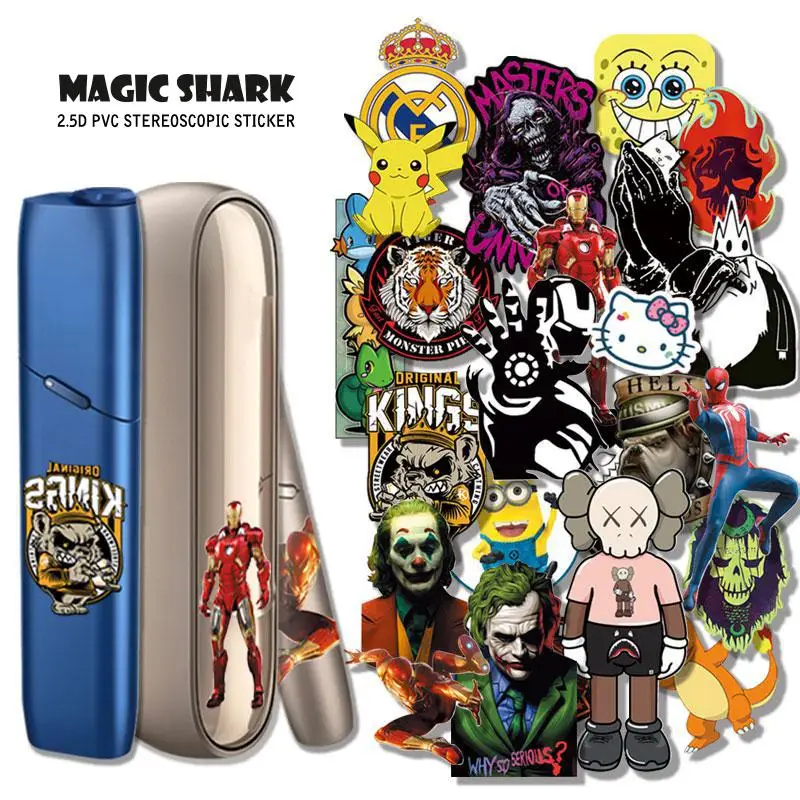 

Magic Shark SpongeBob Pokemon Kitty Joker Ultra Thin 3M Sticker Film for IQOS Caliburn Smok Vape iPhone iPad Note Book