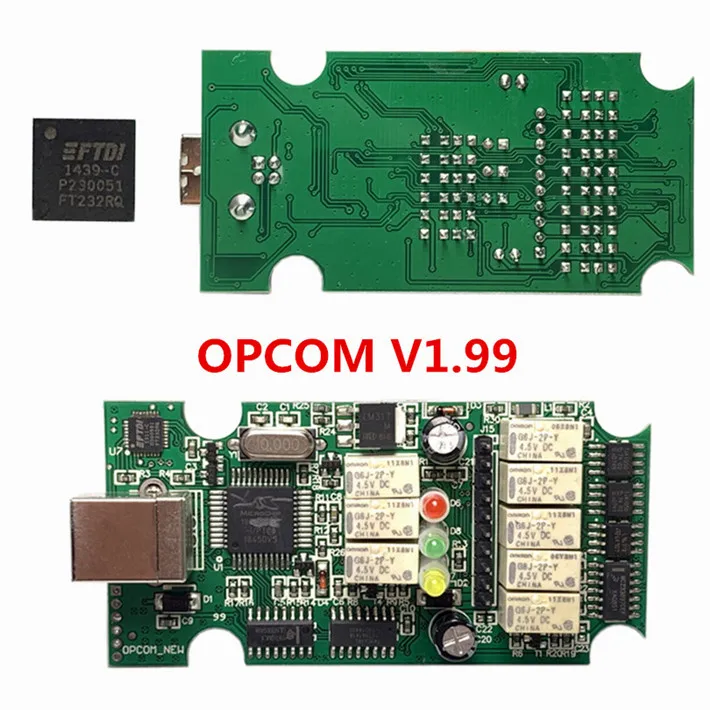 OBD2 OP-COM V1.99 OPCOM для Op-el автомобильный диагностический сканер с реальным PIC18f458 для Op-el OP COM диагностический инструмент флэш-прошивка - Цвет: opcom 1.99 Green PCB
