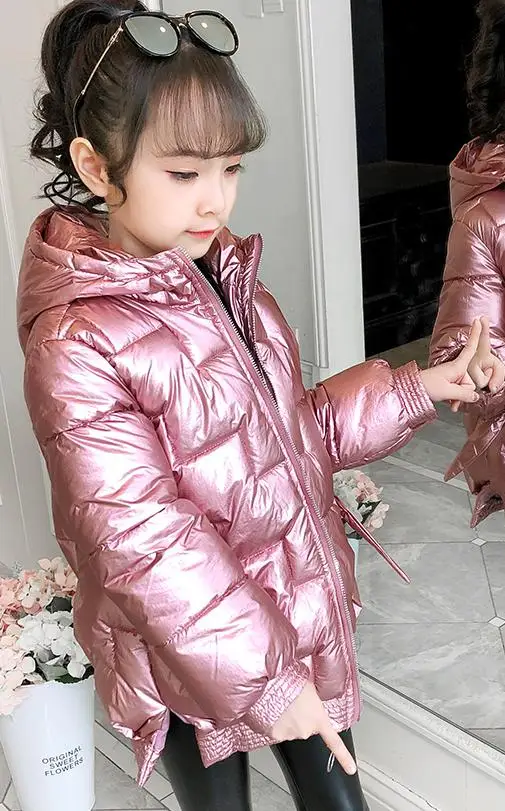 Г. Зимняя куртка для девочек, новое модное пальто с капюшоном для девочек, верхняя одежда детская парка, куртка зимний комбинезон, Детские теплые куртки 10, 11, 12 - Цвет: Розовый