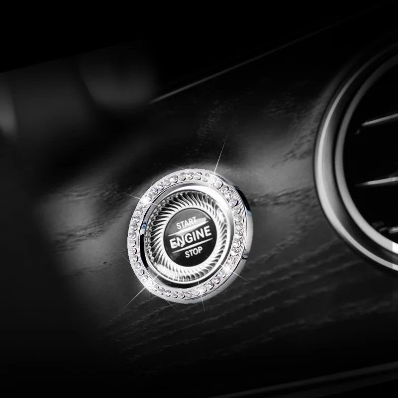 Алмазное lgnition устройство одна кнопка старт украшения стикер для Mercedes-Benz e-класс GLK260 GLA220 аксессуары для салона автомобиля