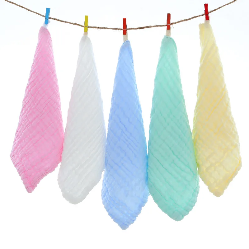  Bubble Kerchief Pure Cotton Six-layer Gauze Children Small Tower 6 Handkerchief Printed Baby Bibs H