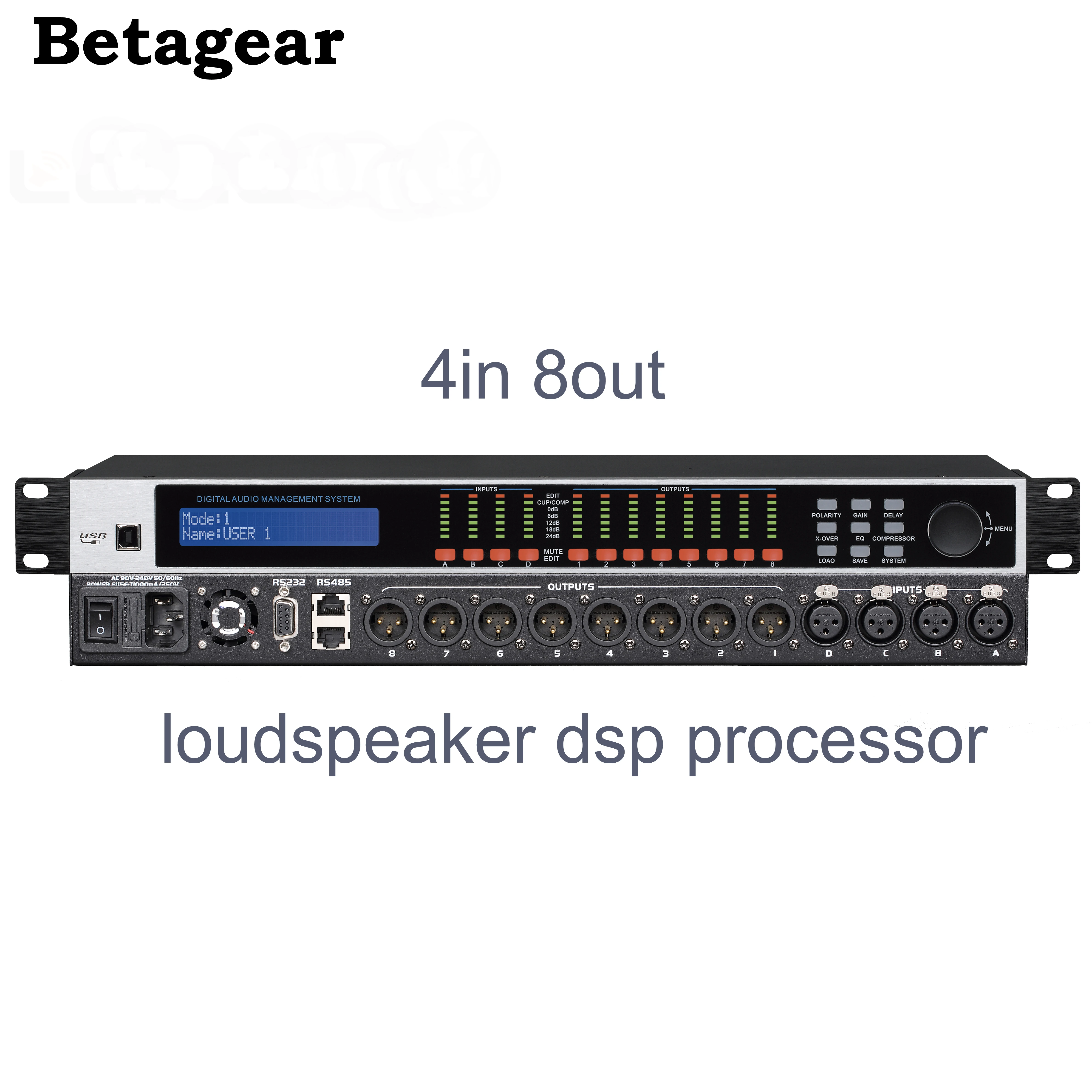 DANT4.8 4in 8out Processor with pc software control,32-bit DSP,RS232,RS485 interface USB Digital DSP Processors Speaker DANT4.8 4in 8out Processor with pc software control,32-bit DSP,RS232,RS485 interface USB Digital DSP Processors Speaker
