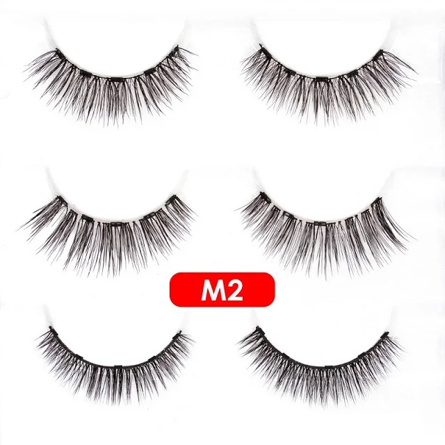 M2 Shozy водостойкая Магнитная подводка для глаз и 3 пары смешанных магнитных ресниц с 5 магнитами Накладные ресницы расширение и аппликатор-М - Цвет: M2